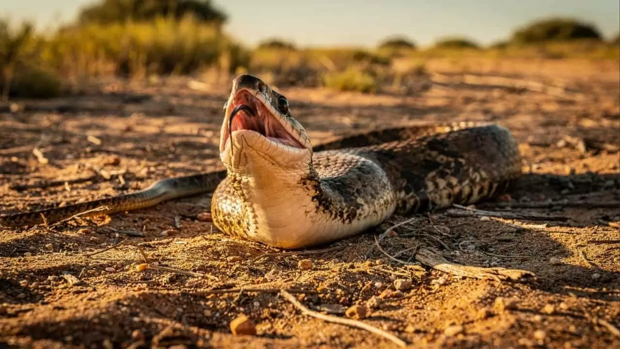 A cobra que merece um Oscar por fingir a própria morte para fugir do perigo