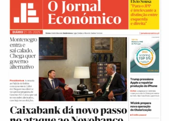 A primeira página do Jornal Económico de 21 de maio