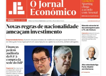 A primeira página do Jornal Económico de 23 de julho