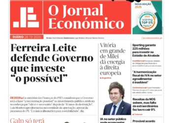 A primeira página do Jornal Económico de 28 de outubro