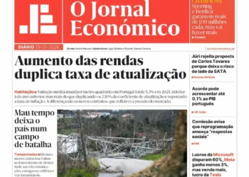 A primeira página do Jornal Económico de 29 de janeiro