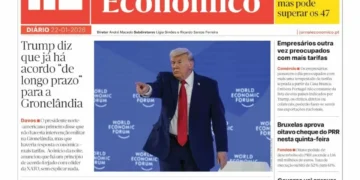 A primeira página do Jornal Económico de 22 de janeiro
