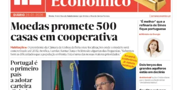 A primeira página do Jornal Económico de 26 de janeiro