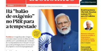 A primeira página do Jornal Económico de 4 de fevereiro