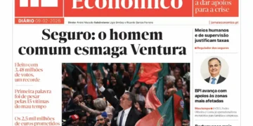 A primeira página do Jornal Económico de 9 de fevereiro